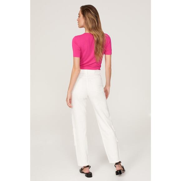 MAJE White Cotton Front Zipper Campy Pocket Clad Pocketo Cargo Pants Size 36 - Picture 2 of 16